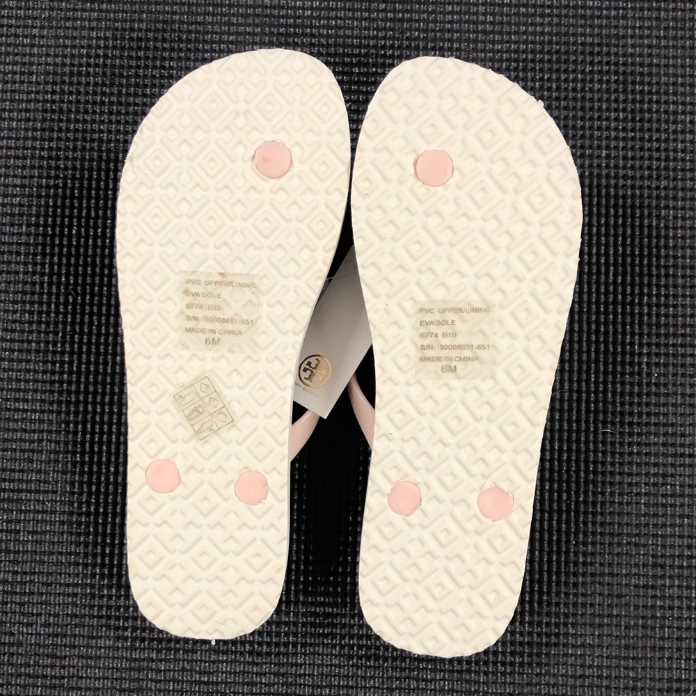 🆕 Tory Burch Hicks Garden Flip Flops Ballet Pink - Picture 6 of 7